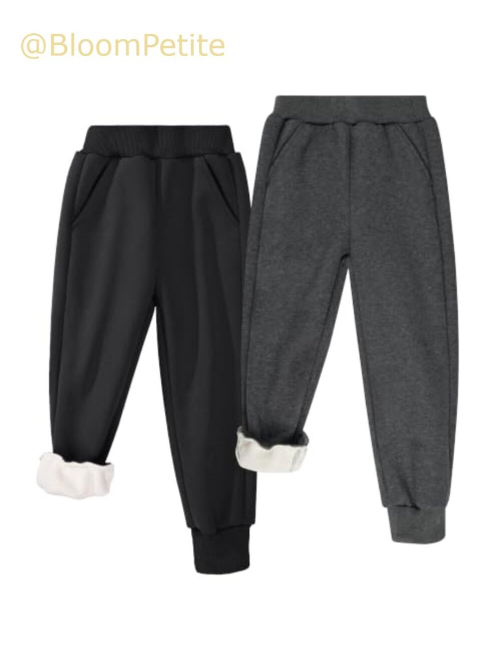 Kids Fleece Lined Sweatpants Cotton Jogger Pants with Pockets